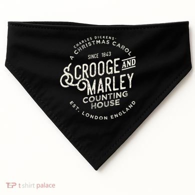 Christmas Carol Scrooge & Marley Holiday Design Tradition USA-Made Doggie Bandana