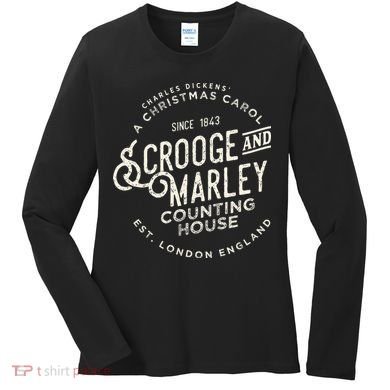 Christmas Carol Scrooge & Marley Holiday Design Tradition Women's Long Sleeve Shirt