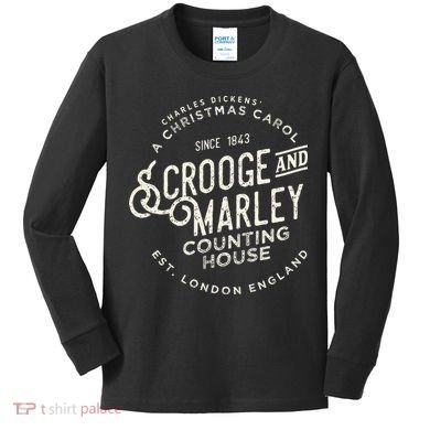 Christmas Carol Scrooge & Marley Holiday Design Tradition Kids Long Sleeve Shirt