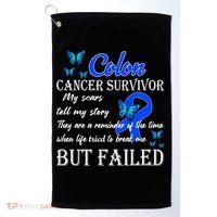Colon Cancer Survivor My Scars Tell My Story Golf Towel thumb 0