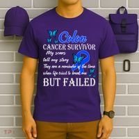 Colon Cancer Survivor My Scars Tell My Story T-Shirt thumb 6