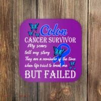 Colon Cancer Survivor My Scars Tell My Story Coaster thumb 0