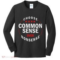 Choose Common Sense Over Nonsense Kids Long Sleeve Shirt thumb 0