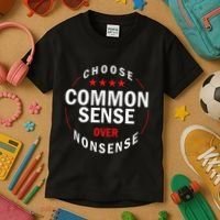 Choose Common Sense Over Nonsense Kids T-Shirt thumb 3