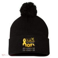Childhood Cancer Support Family Childhood Cancer Awareness Pom Pom 12in Knit Beanie thumb 0