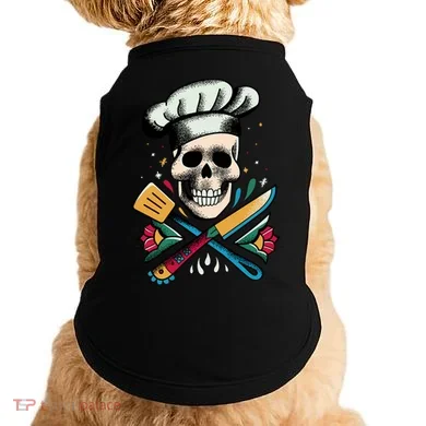 Cooking Chef Skull Doggie Tank