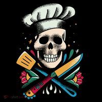 Cooking Chef Skull USA-Made Doggie Bandana thumb 2