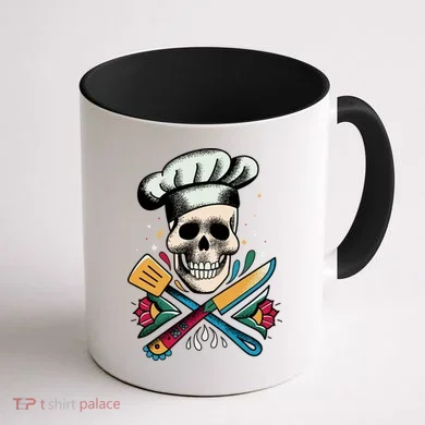 Cooking Chef Skull Coffee Mug back