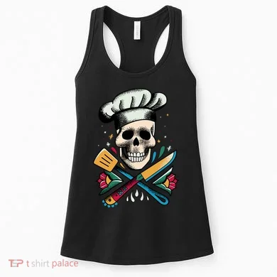 Cooking Chef Skull Women's Tank Top