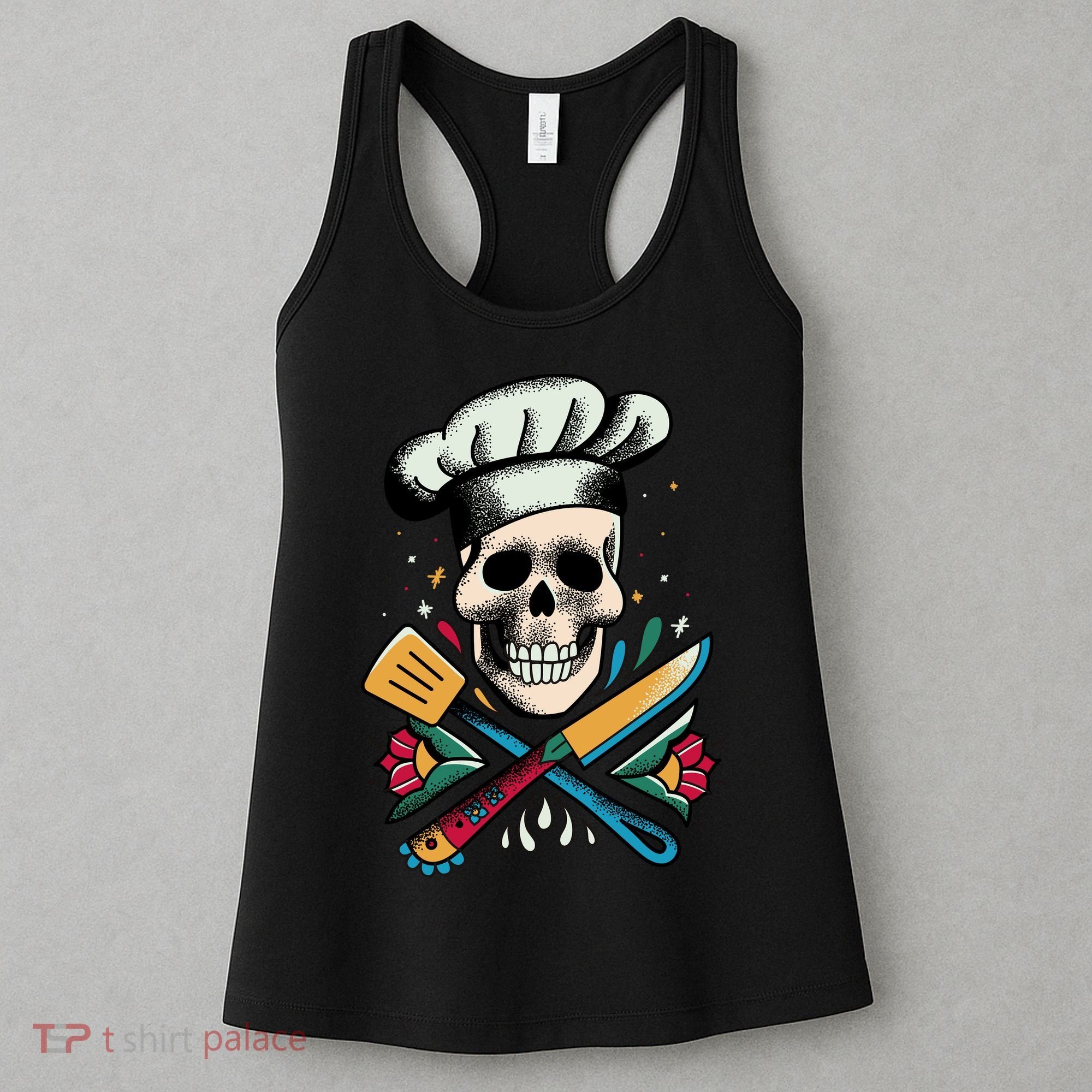 Cooking Chef Skull Women's Tank Top