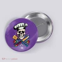 Cooking Chef Skull Button thumb 0
