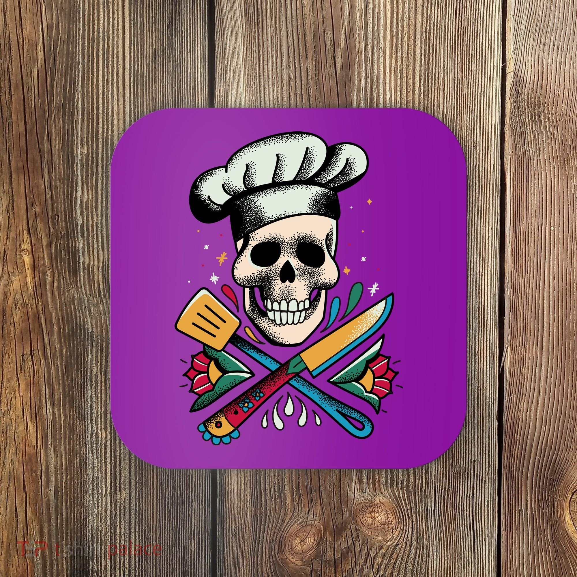 Cooking Chef Skull Coaster