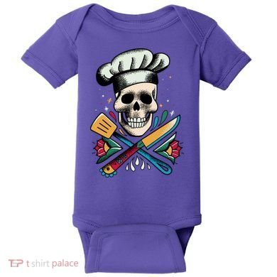 Cooking Chef Skull Baby Bodysuit