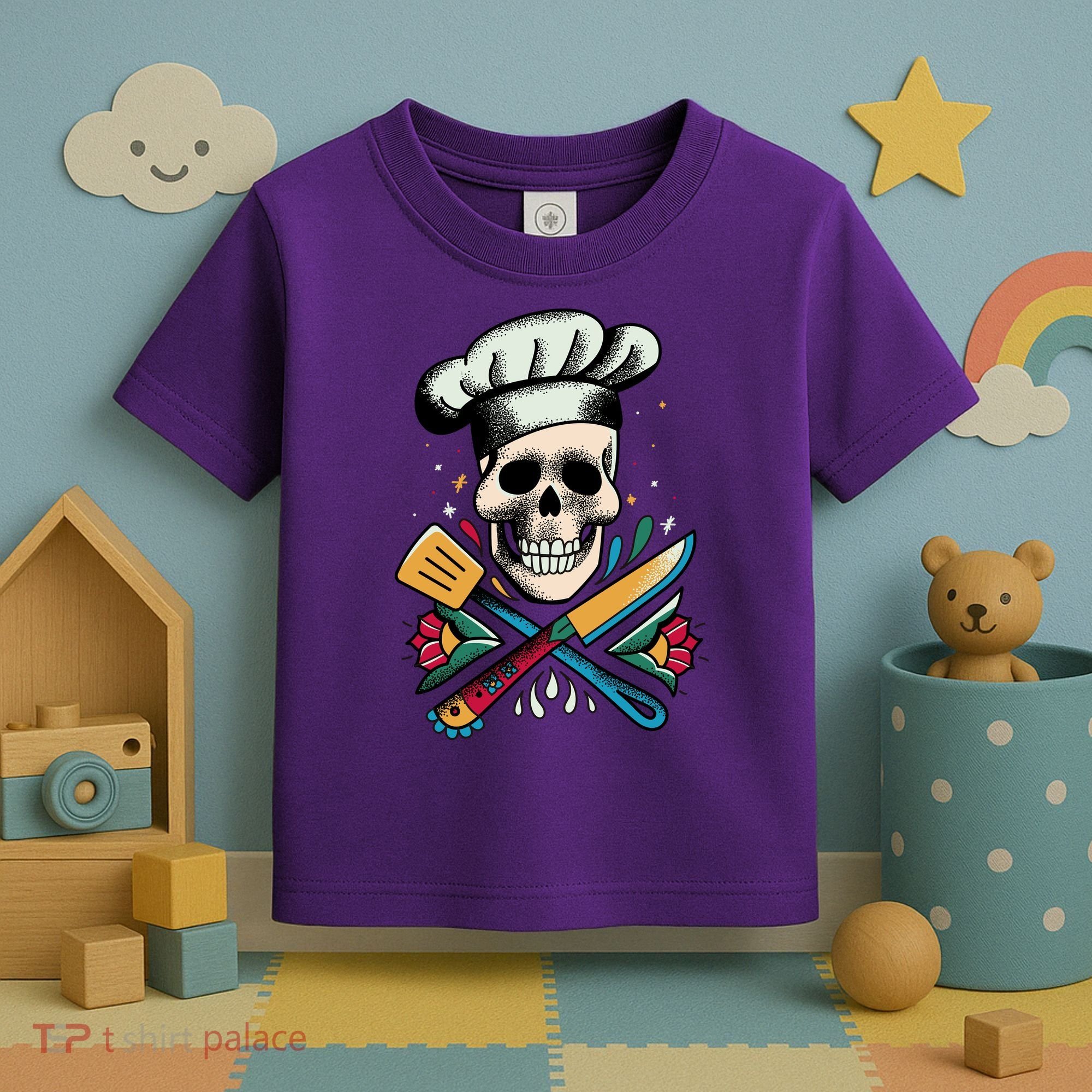 Cooking Chef Skull Toddler T-Shirt