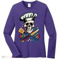 Cooking Chef Skull Women's Long Sleeve Shirt thumb 0