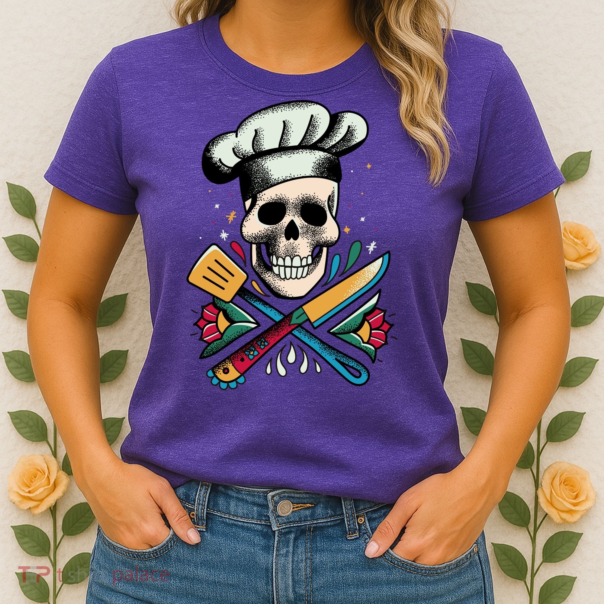 Cooking Chef Skull Women's T-Shirt