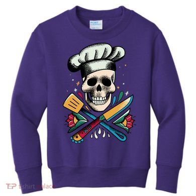 Cooking Chef Skull Kids Sweatshirt