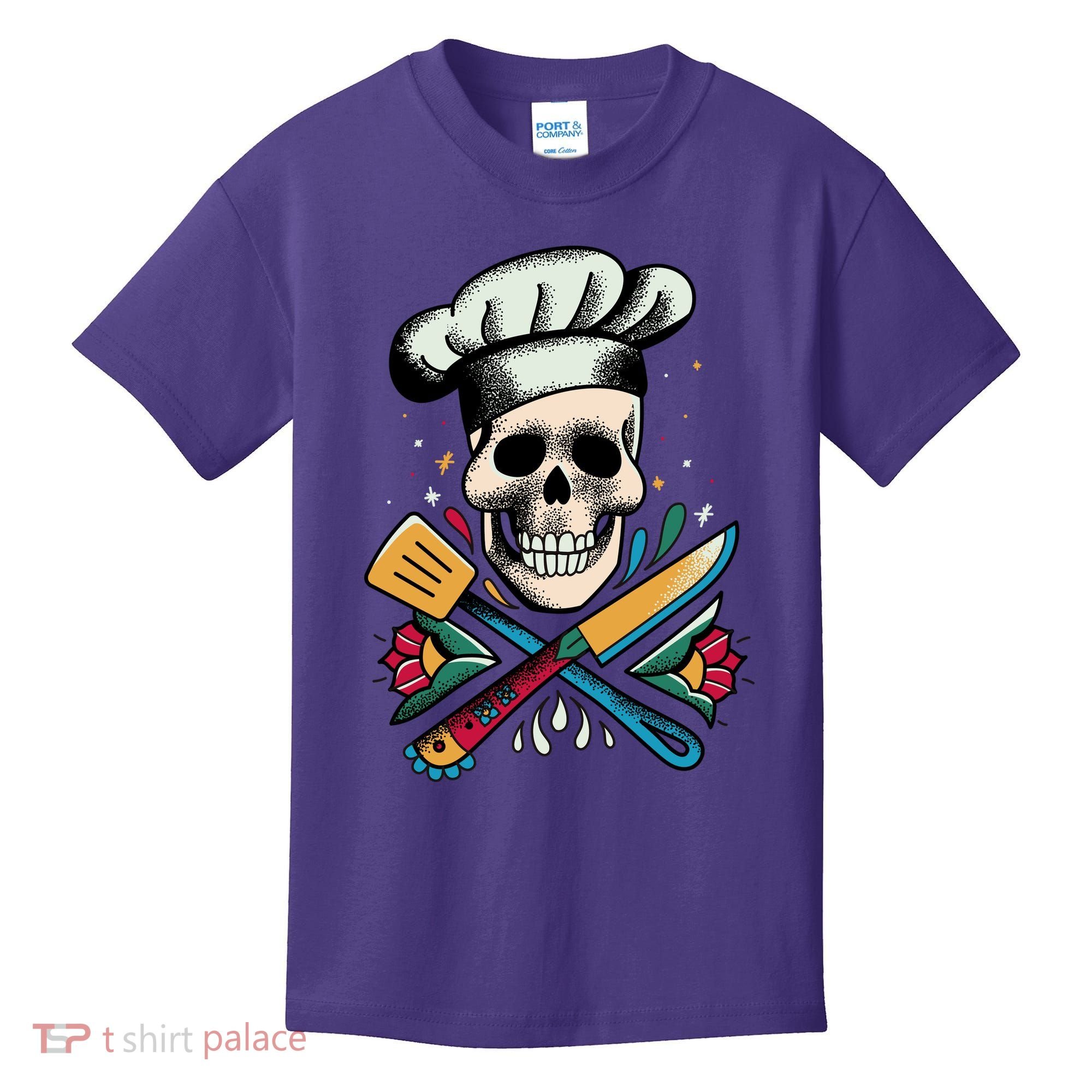 Cooking Chef Skull Kids T-Shirt