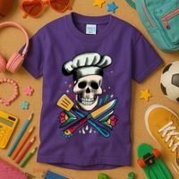 Cooking Chef Skull Kids T-Shirt thumb 3