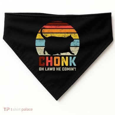 Chonk Cat Scale Meme Funny Retro Style Vintage Cats Memes Gift USA-Made Doggie Bandana