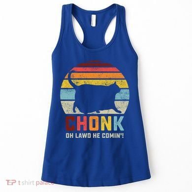 Chonk Cat Scale Meme Funny Retro Style Vintage Cats Memes Gift Women's Tank Top