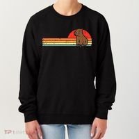 Capybara Chest Sunset Retro Capy Rodent Women's Sweatshirt thumb 0
