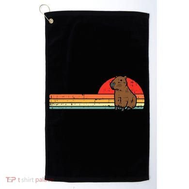 Capybara Chest Sunset Retro Capy Rodent Golf Towel