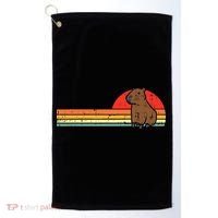 Capybara Chest Sunset Retro Capy Rodent Golf Towel thumb 0