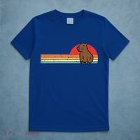 Capybara Chest Sunset Retro Capy Rodent T-Shirt thumb 5