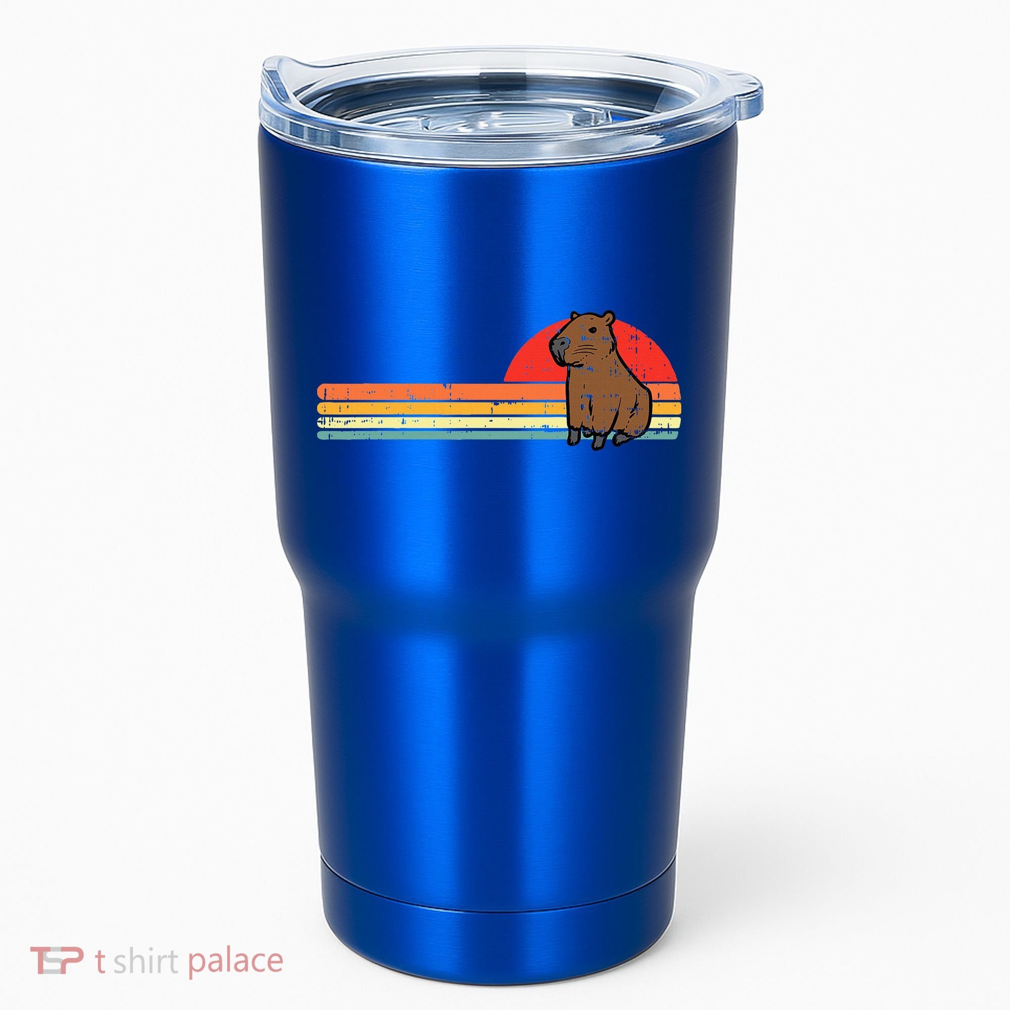 Capybara Chest Sunset Retro Capy Rodent Tumbler