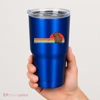 Capybara Chest Sunset Retro Capy Rodent Tumbler thumb 2