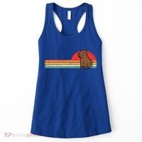 Capybara Chest Sunset Retro Capy Rodent Women's Tank Top thumb 0
