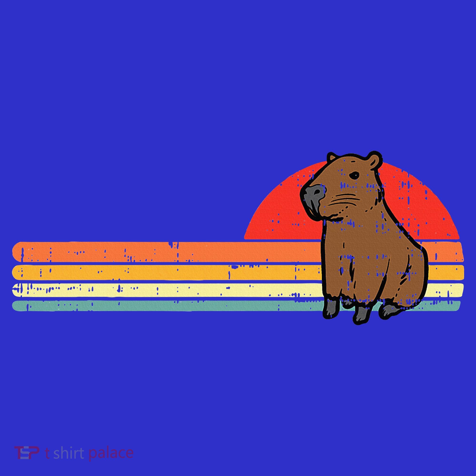 Capybara Chest Sunset Retro Capy Rodent Toddler Hoodie