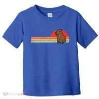 Capybara Chest Sunset Retro Capy Rodent Toddler T-Shirt thumb 0