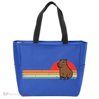 Capybara Chest Sunset Retro Capy Rodent Tote Bag