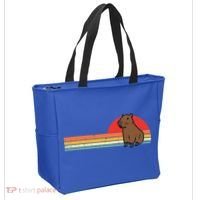 Capybara Chest Sunset Retro Capy Rodent Tote Bag thumb 2