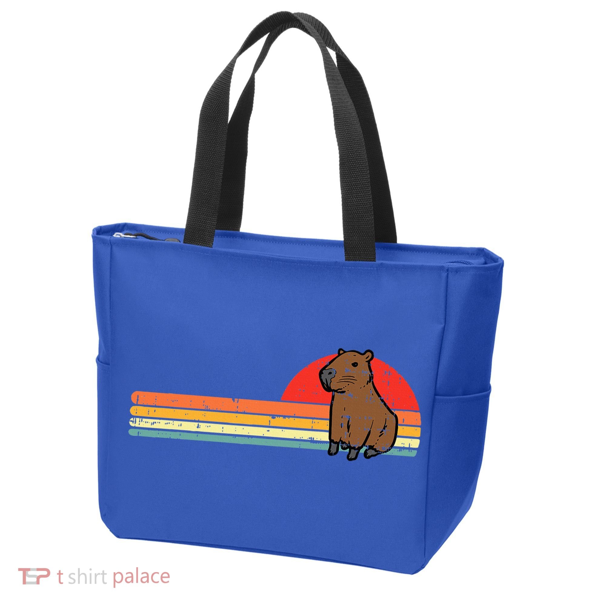 Capybara Chest Sunset Retro Capy Rodent Tote Bag