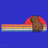 Capybara Chest Sunset Retro Capy Rodent Tote Bag thumb 4