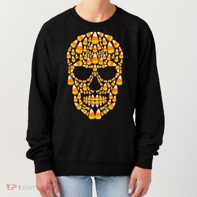 Candy Corn Skull Skeleton Halloween Funny Costume Women's Sweatshirt
