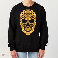 Candy Corn Skull Skeleton Halloween Funny Costume Women's Sweatshirt thumb 0