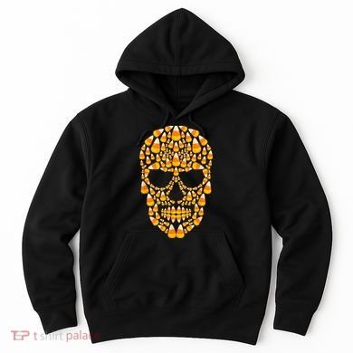 Candy Corn Skull Skeleton Halloween Funny Costume Hoodie