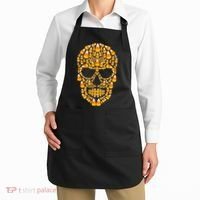 Candy Corn Skull Skeleton Halloween Funny Costume Apron thumb 2