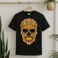 Candy Corn Skull Skeleton Halloween Funny Costume T-Shirt thumb 2