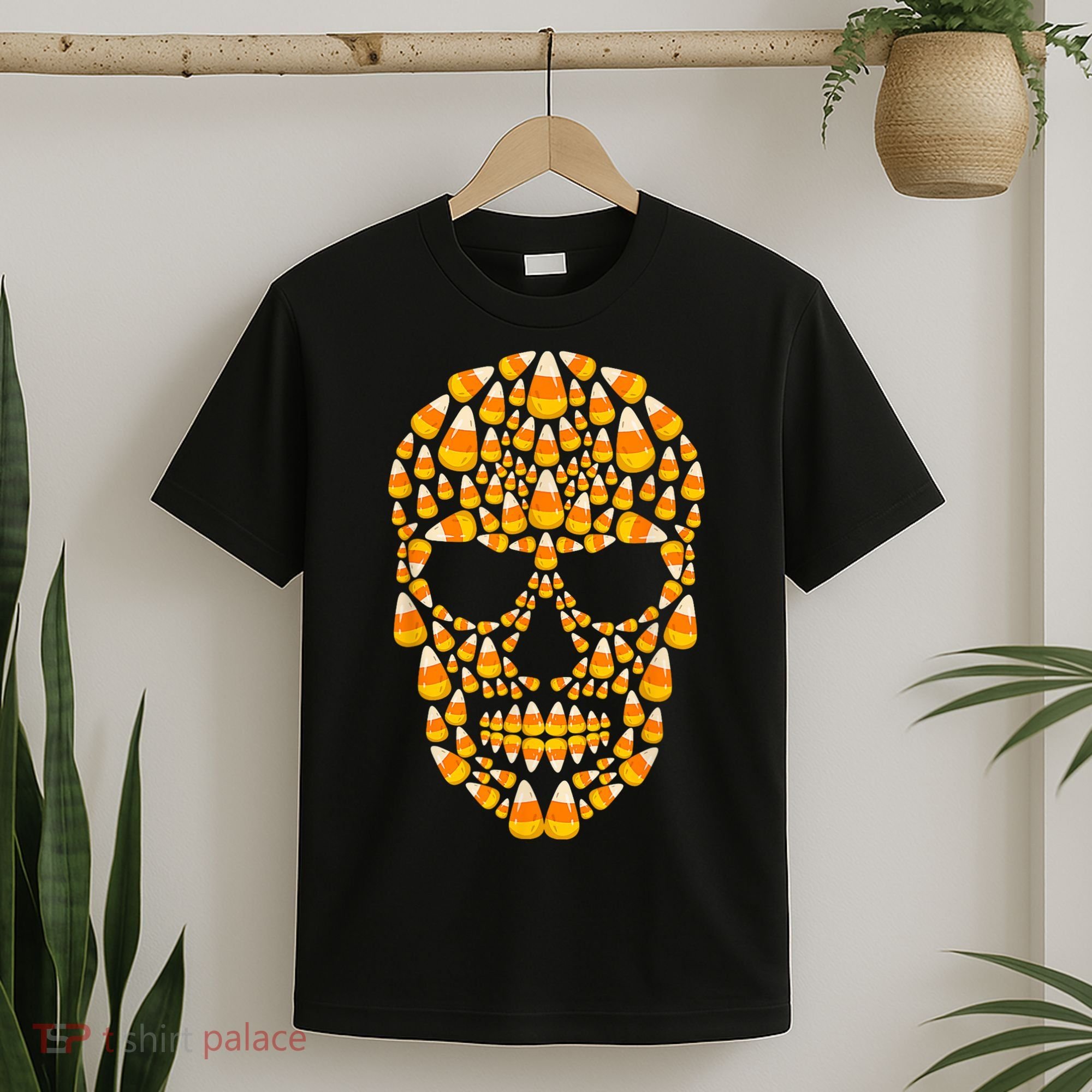 Candy Corn Skull Skeleton Halloween Funny Costume T-Shirt