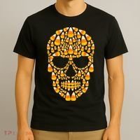 Candy Corn Skull Skeleton Halloween Funny Costume T-Shirt thumb 3