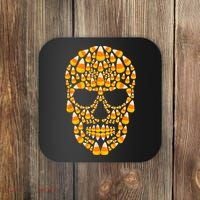 Candy Corn Skull Skeleton Halloween Funny Costume Coaster thumb 0