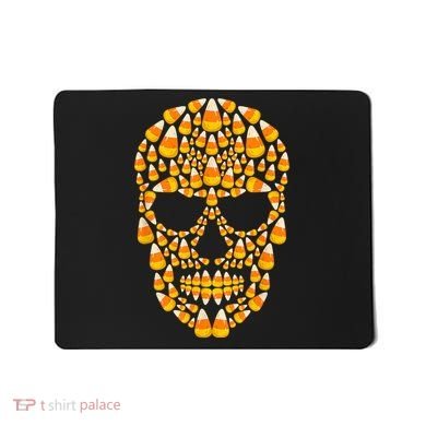 Candy Corn Skull Skeleton Halloween Funny Costume Mousepad