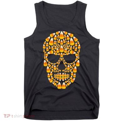Candy Corn Skull Skeleton Halloween Funny Costume Tank Top