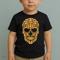 Candy Corn Skull Skeleton Halloween Funny Costume Toddler T-Shirt thumb 2