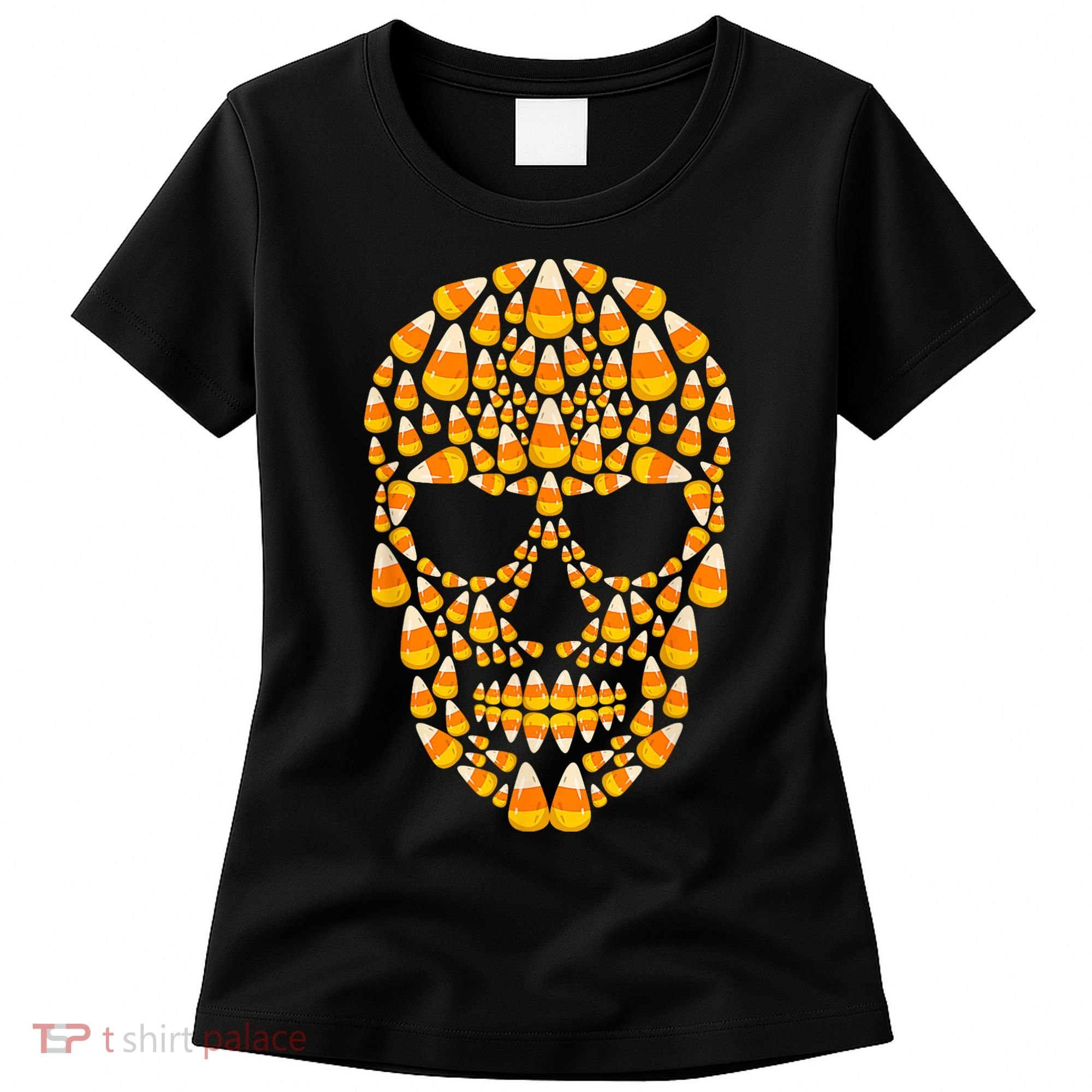 Candy Corn Skull Skeleton Halloween Funny Costume Women's T-Shirt